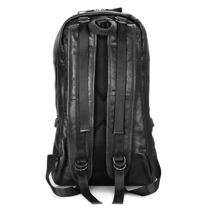 groß Rucksack weiches Leder schwarz für Reisen Laptoptasche