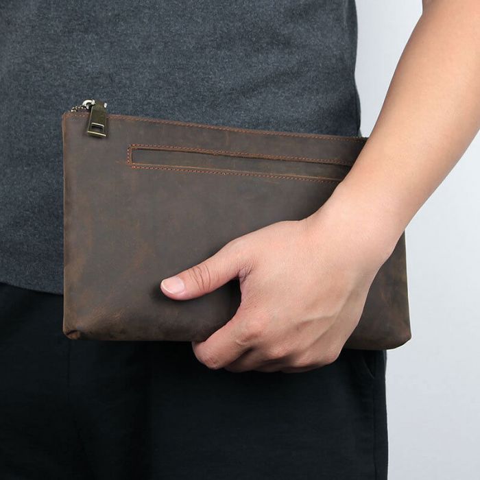 Vintage Herren Clutch Leder mit Kartenfächer