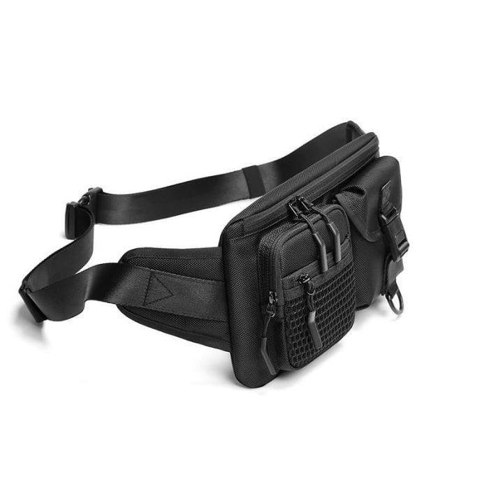 wasserdichte Hüfttasche Herren Oxford Gürteltasche Brusttasche schwarz