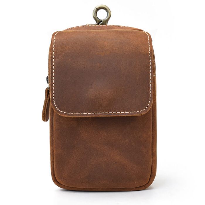 Vintage Hüfttasche Herren Leder kleine Gürteltasche