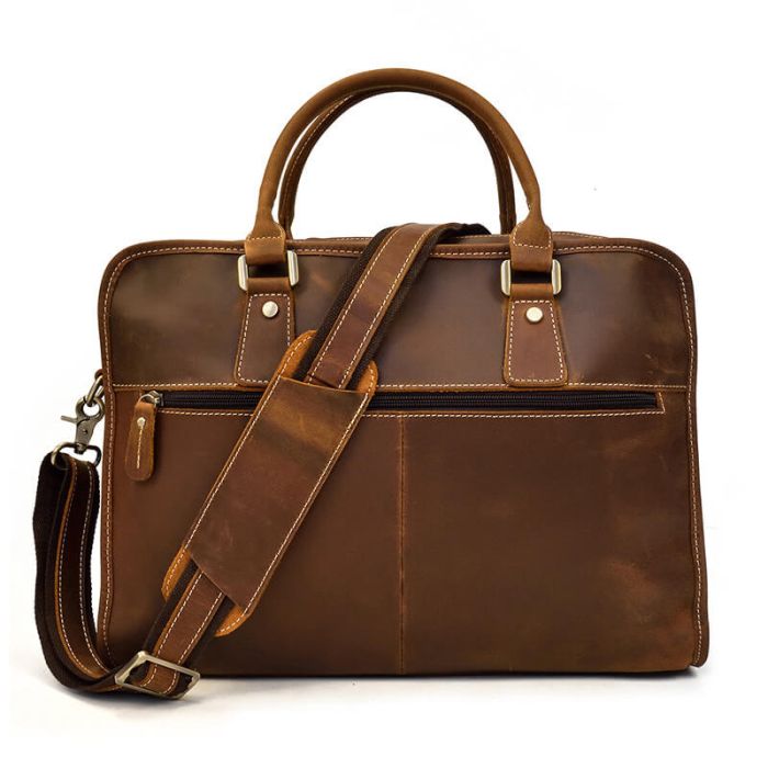 Herren Vintage Businesstasche mit Laptopfach Aktentasche zum Umhängen
