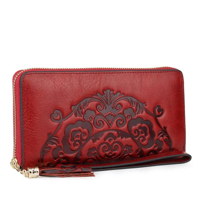 portemonnaie damen leder rot