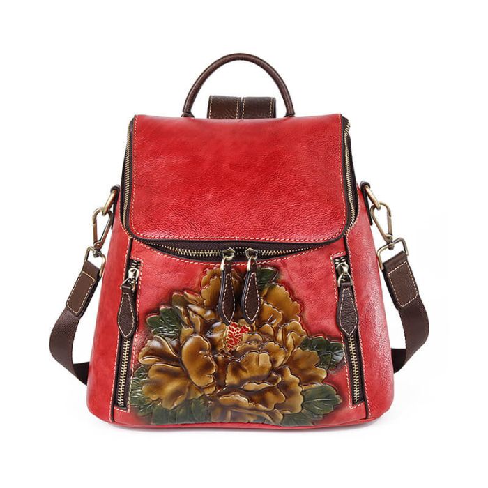 rucksack damen leder vintage