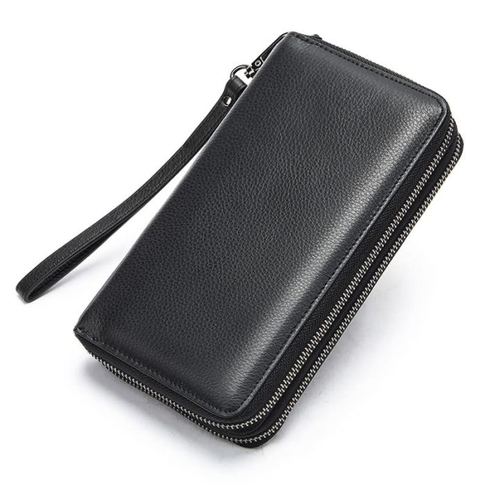 Männer Clutch Leder Handtasche klein Handgelenktasche schwarz und braun