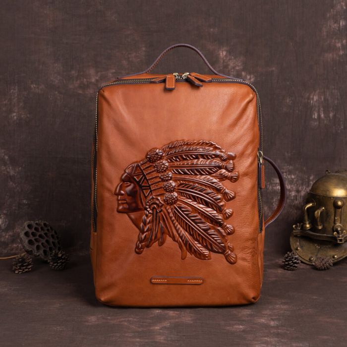 vintage leder rucksack herren