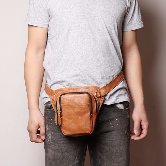 Hüfttasche Herren Leder Bauchtasche für Reisen