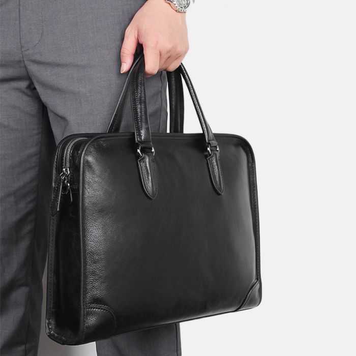 Herrenhandtasche schwarze Aktentasche Business Herren aus Leder