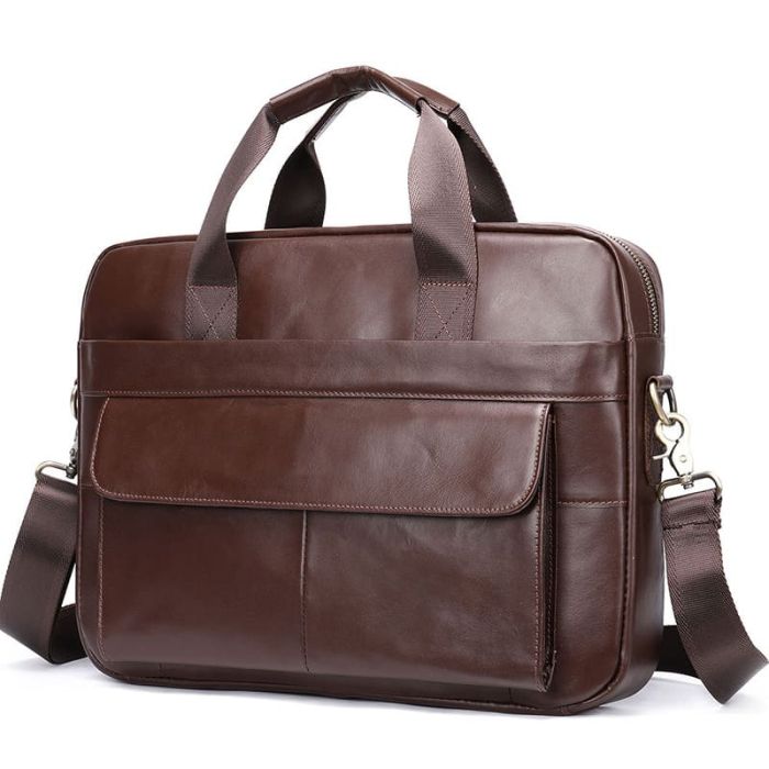 Businesstasche Umhängetasche Leder Herren Aktentasche mit Laptopfach