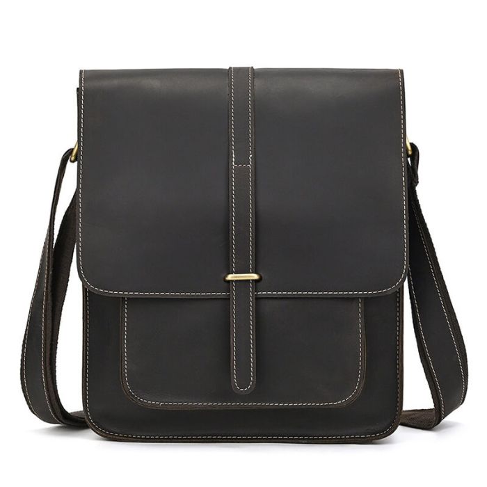 kleine Umhängetasche Leder braun Vintage Ledertasche Hochformat