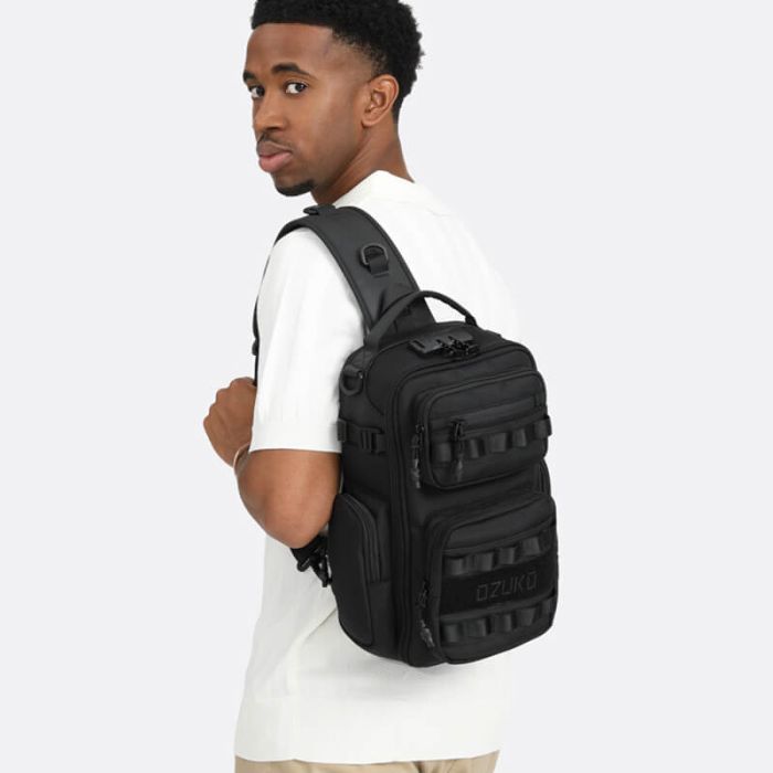 wasserdicht Brustbeutel aus Oxford Brusttasche Zahlenschloss für Herren Rucksack mit 1 Gurt