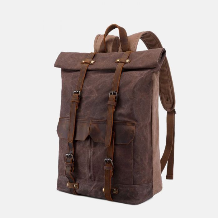 wasserdichter Kurierrucksack Herren Rucksack aus Canvas mit Laptopfach