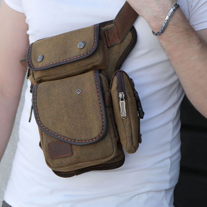 kleine Gürteltasche für Herren aus Canvas Hüfttasche