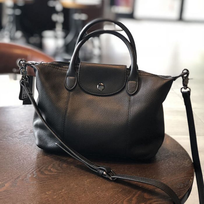 echtleder handtasche schwarz