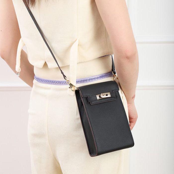 Kleine Umhängetasche Damen Leder Handytasche zum Umhängen