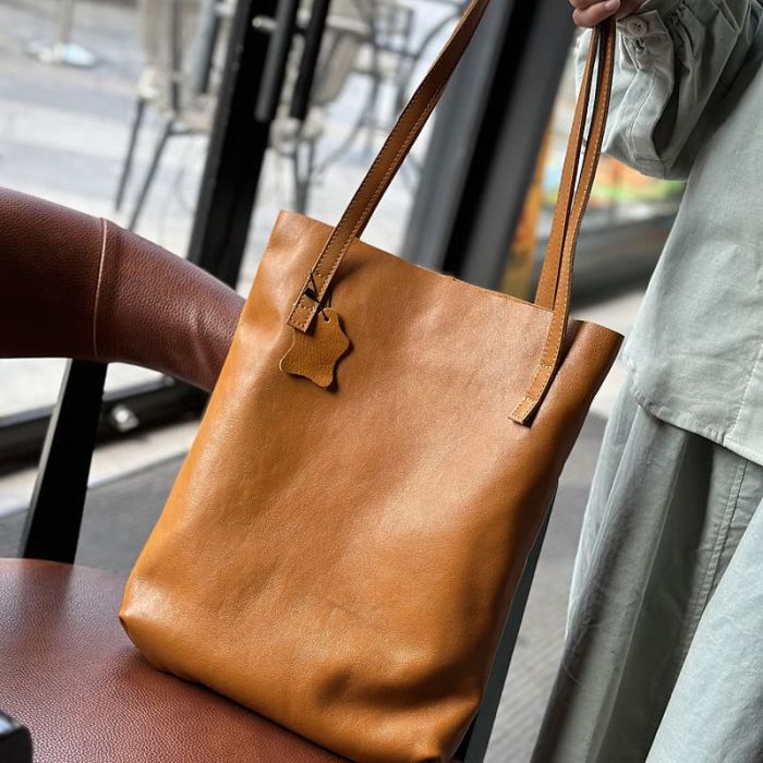 schultertasche damen braun leder