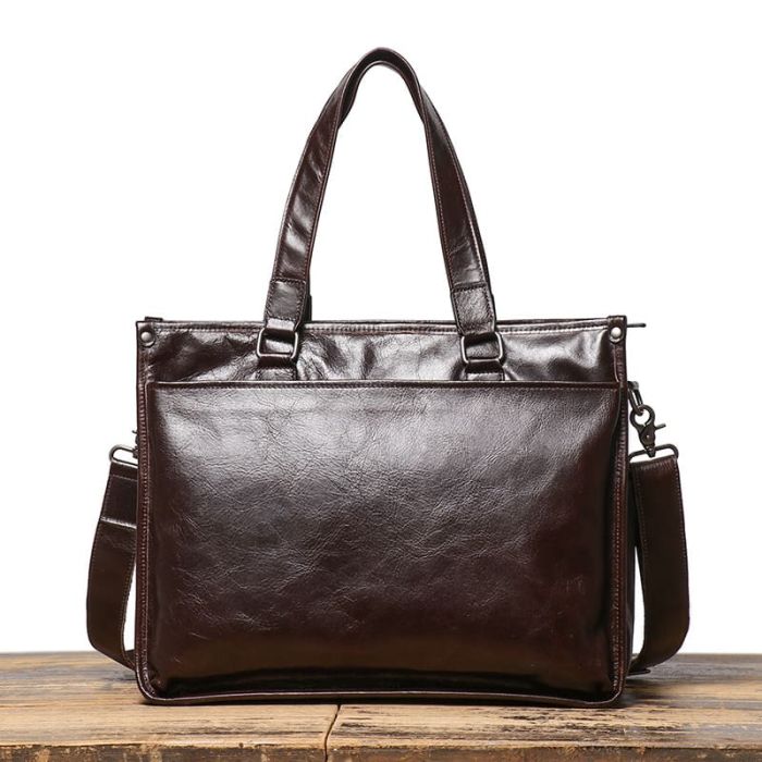 Herren Businesstasche Leder Aktentasche Laptopfach A4 Ordner