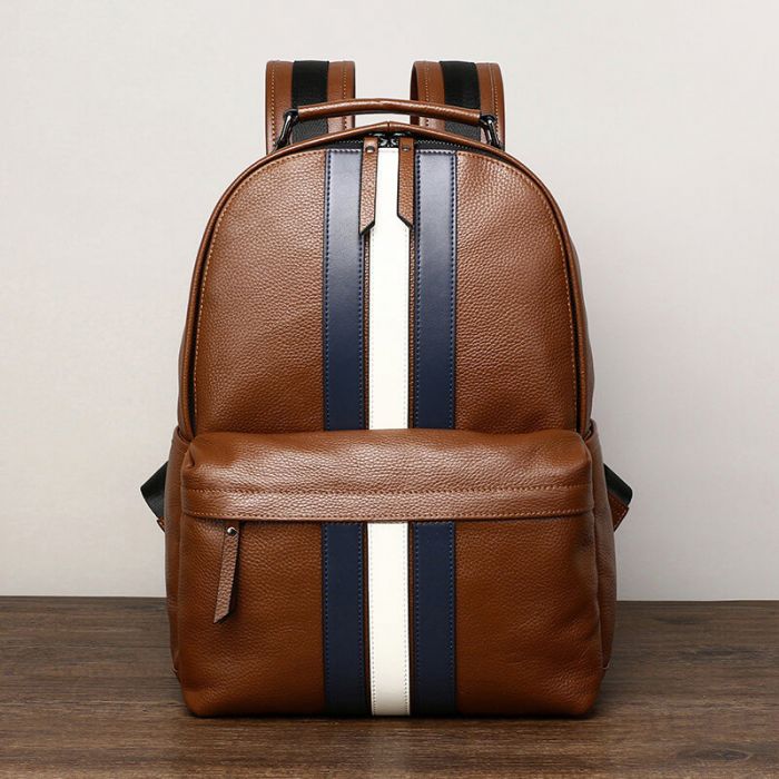 Herren Rucksack Leder Business mit Laptopfach für Reisen