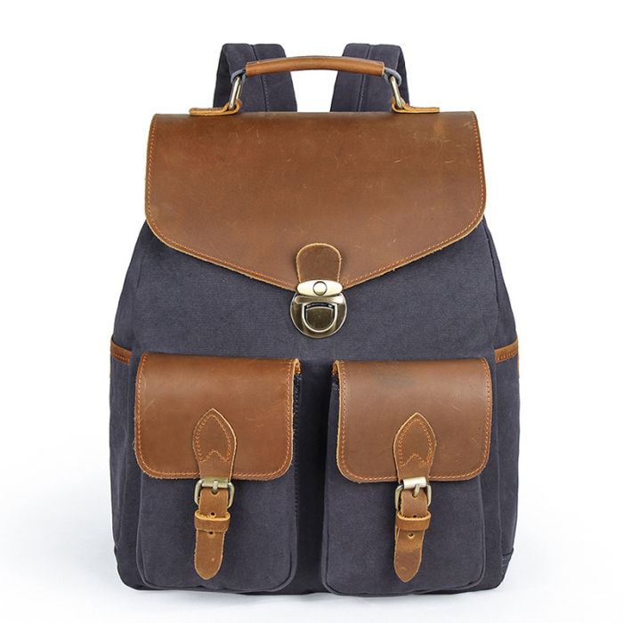  Herren Rucksack aus Canvas für Reisen Schule
