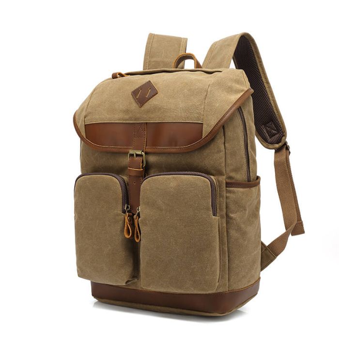  Retro Herren Rucksack aus Canvas für Reisen
