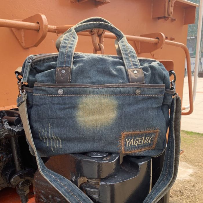 Herren Handtasche Umhängetasche mit griff aus Denim für Freizeit