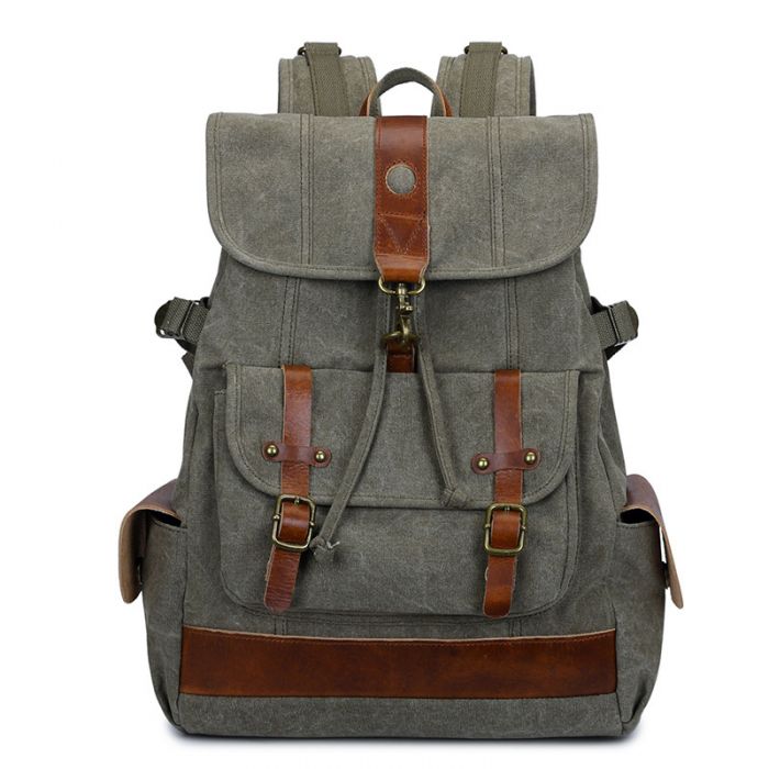 Canvas Rucksack Backpack Herren Laptoptasche für Schule