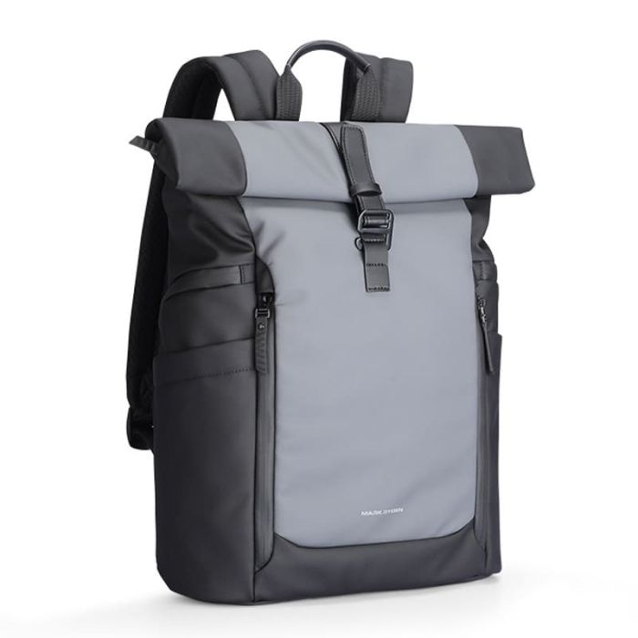 wasserdichter großer Rucksack Herren Rolltop aus Oxford für Uni und Reisen