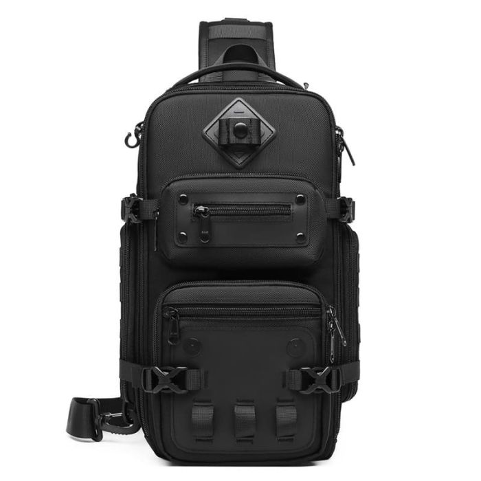 Umhängetasche Herren Oxford Rucksack mit 1 Gurt Brusttasche