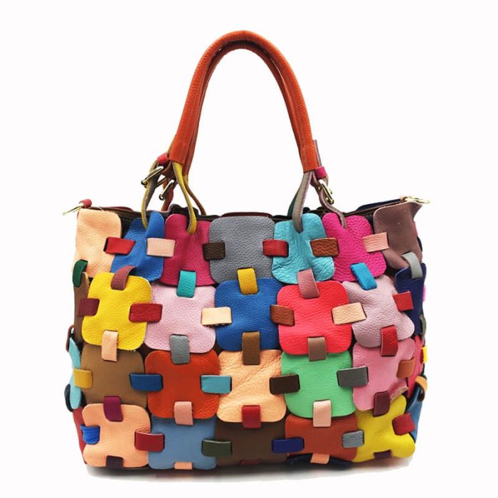 damen handtasche leder bunt