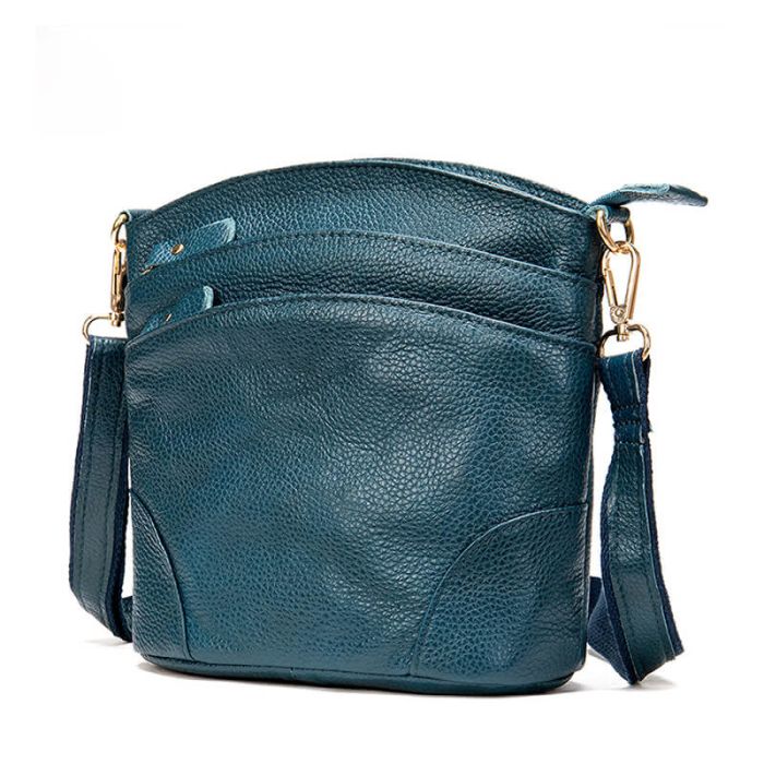 umhängetasche leder blau