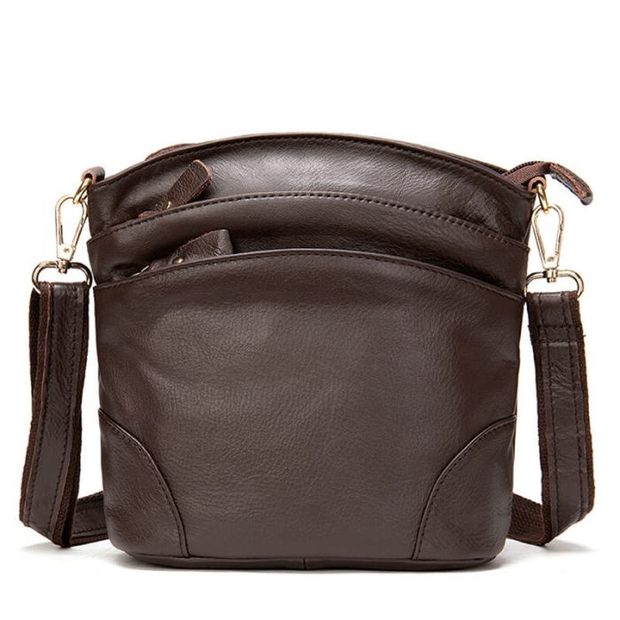 Vintage Umhängetasche Damen Leder mit viele Fächer