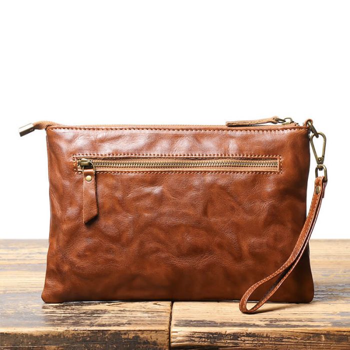 Herren Business Clutch aus Leder für Handy und iPad Mini Handgelenktasche