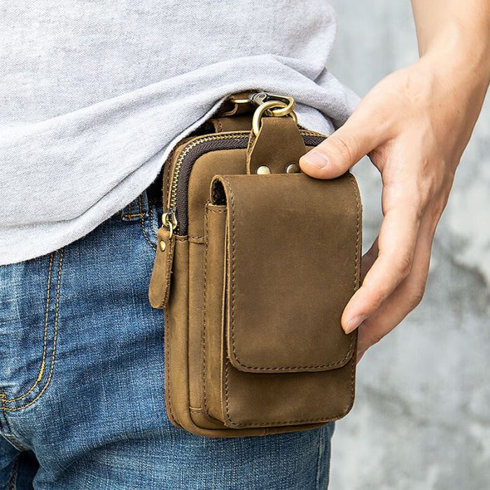 Hüfttasche Herren Leder kleine Gürteltasche