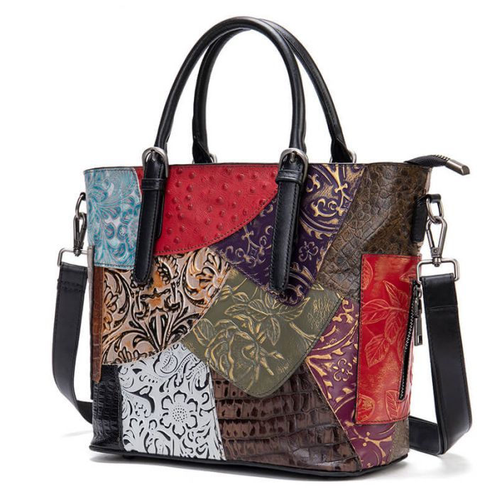 damen handtasche leder bunt