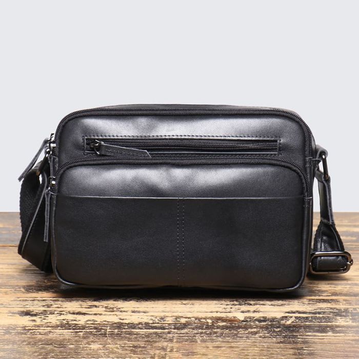 kleine Herren Umhängetasche Leder Vintage Messenger Bag