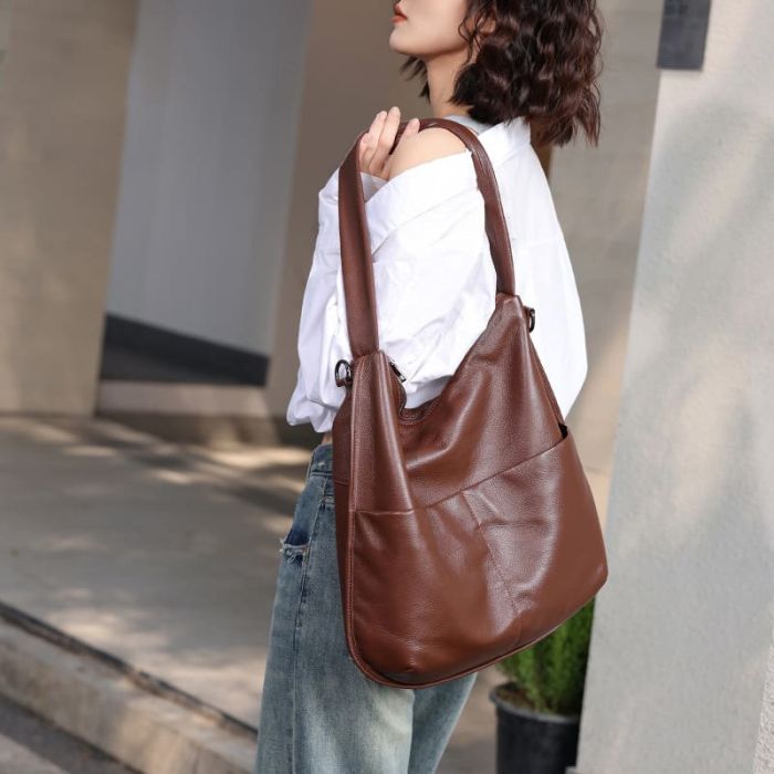 Elegante Schultertasche weiches Leder für Damen Umhängetasche