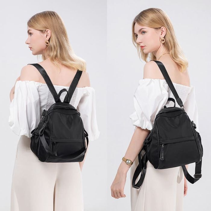 leicht Rucksack Damen schwarz sportlich für Freizeit 