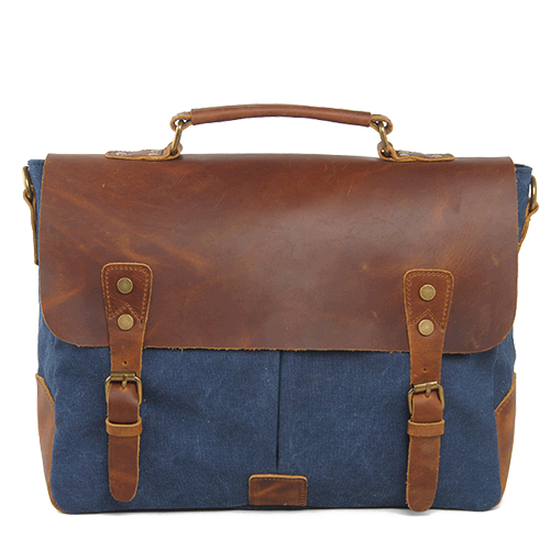 vintage Umhängetasche Herren mit Griff aus Segeltuch und Leder