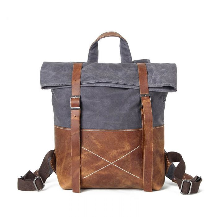 gewachstes Canvas Rucksack Herren für Reisen