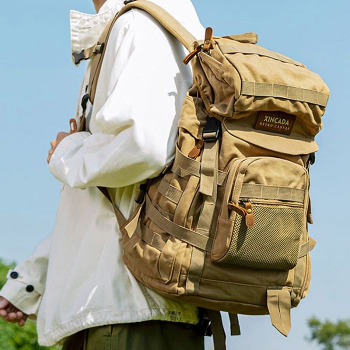 Vintage Bergsteiger Rucksack Herren aus Canvas Rucksackreisen