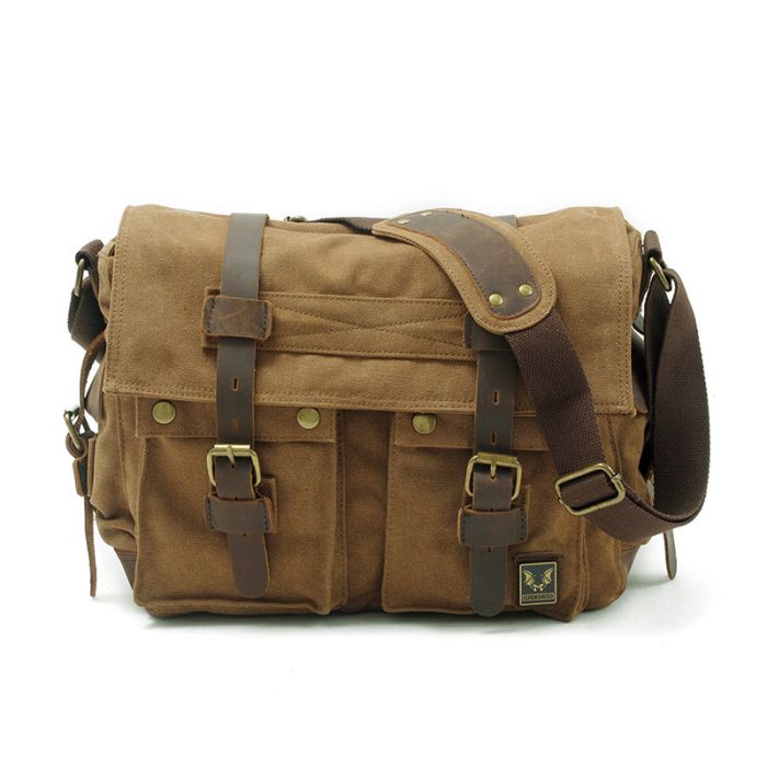 Umhängetasche Herren aus Vintage Segeltuch Herrentasche für Uni Männer