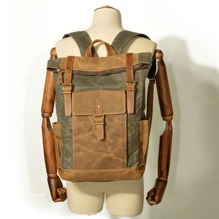 Vintage wasserdichter Batik Rucksack Herren Canvas 