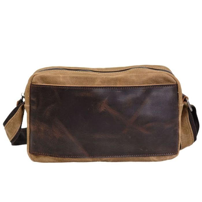wasserdichte Umhängetasche gewachstes Canvas Leder Tasche Vintage