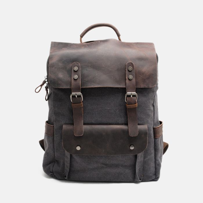 günstiger Rucksack Segeltuch Leder Unisex