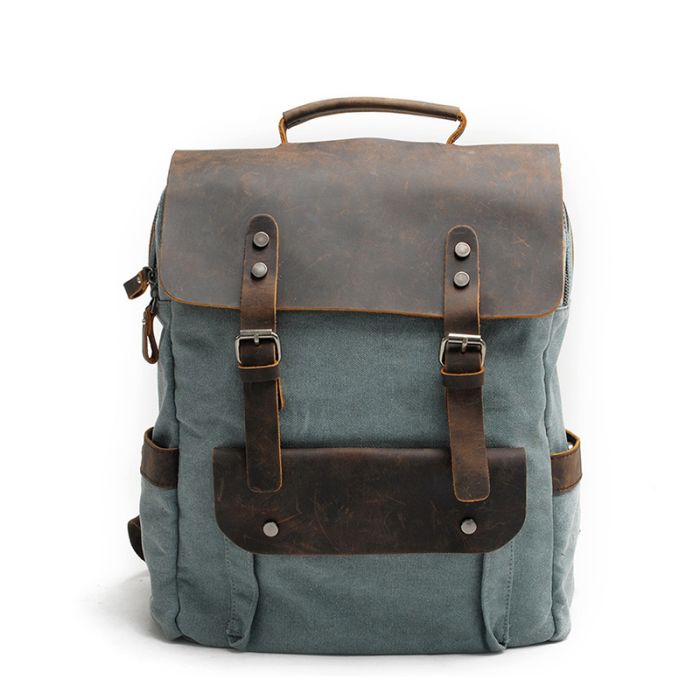 günstiger Rucksack Segeltuch Leder Unisex