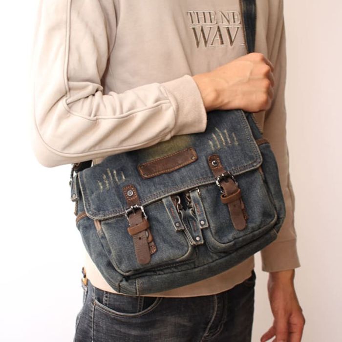 Denim Umhängetasche Herren Tasche Vintage