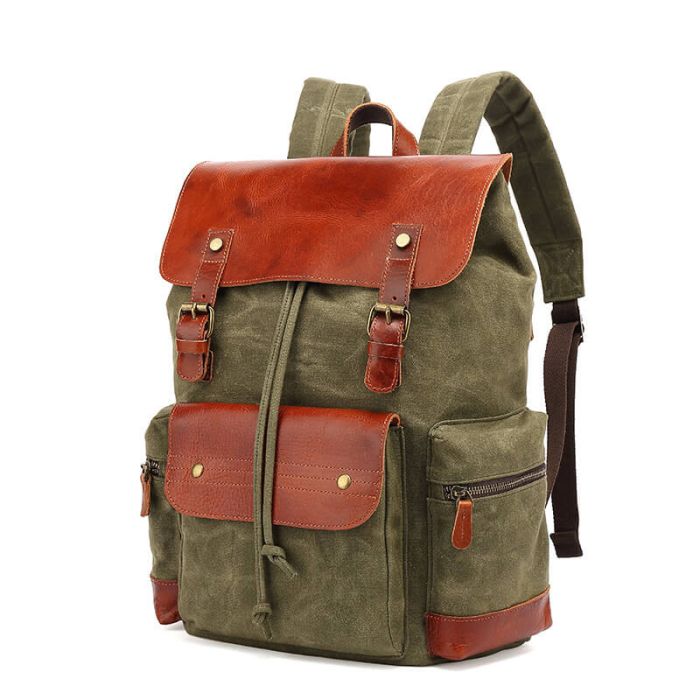 Vintage Herren Rucksack aus Canvas für Reisen und Uni