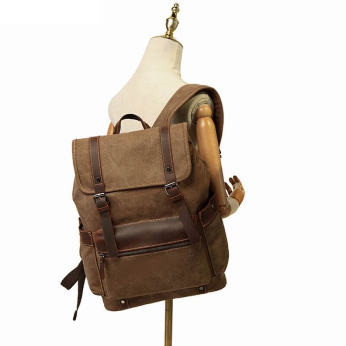 Vintage Canvas Rucksack Herren für Reise mit Laptopfach