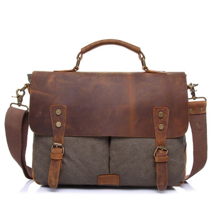 hochwertige Herren Umhängetasche Canvas Tasche Vintage