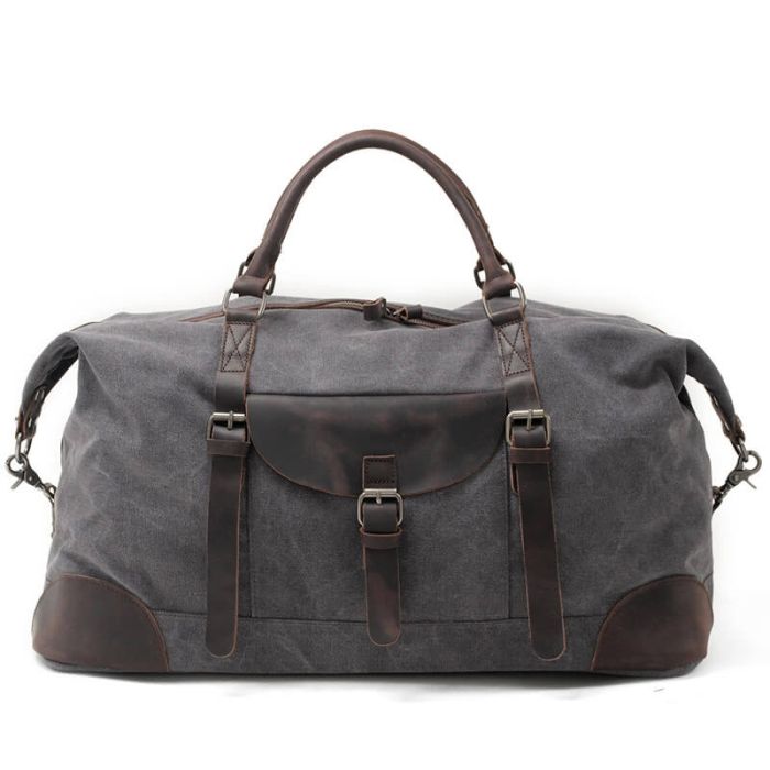 große Reisetasche Herren Canvas Umhängetasche mit Griff für Reisen
