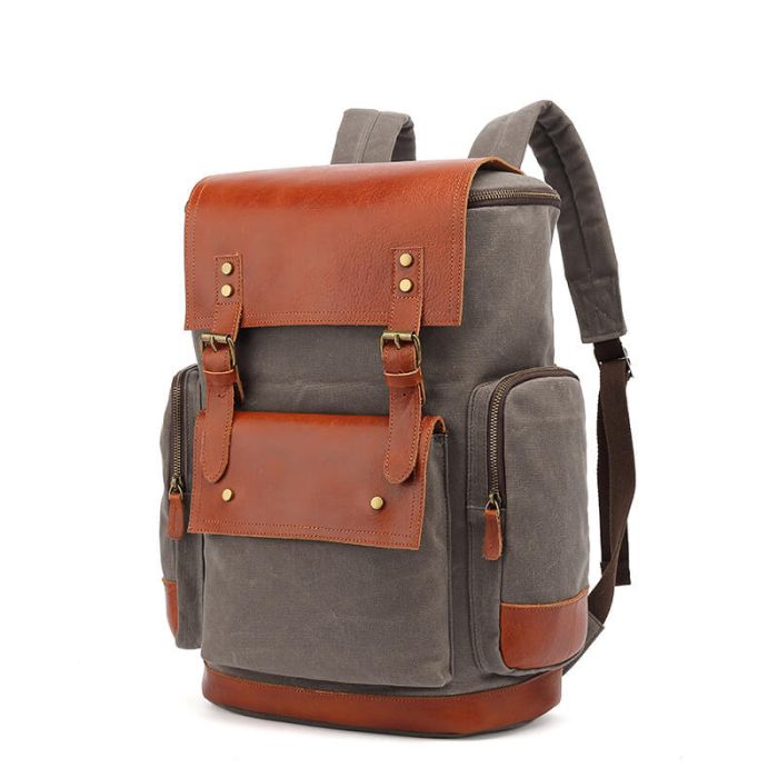 groß Vintage Rucksack Herren aus Canvas für Uni